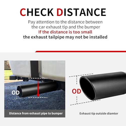 Richeer 3” Inlet Exhaust Tip, 5” Outlet 12” Length Stainless - Product Imagery