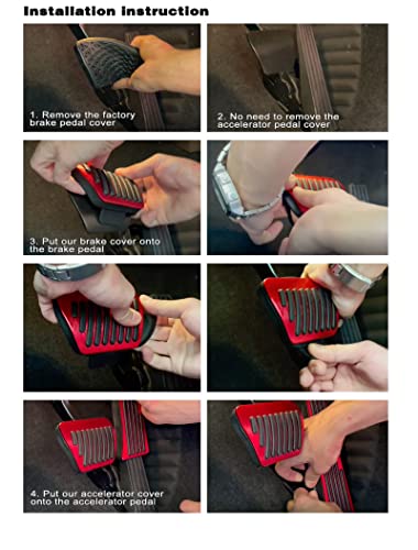 CKE for Honda Civic CR-V Odyssey Non-Slip Foot Pedal Covers -Red - Product Imagery