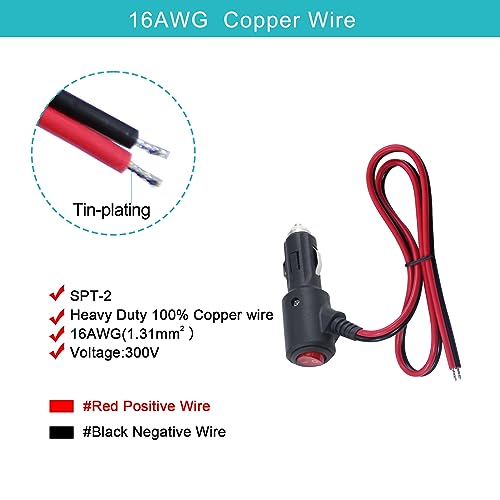 12V Fused Replacement Cigarette Lighter Male Plug with On Off - Product Imagery