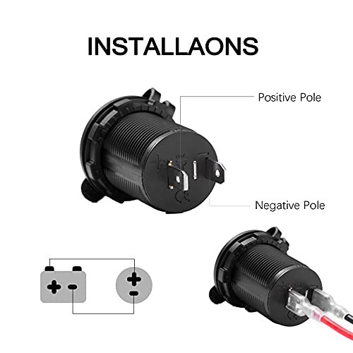 UYYE Universal 12V/24V Car Cigarette Lighter Socket, for Car - Product Imagery