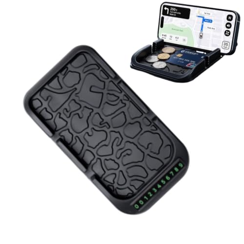 All-in-1 Dashboard Phone Holder, with Parking Number Plate, PVC - Product Imagery