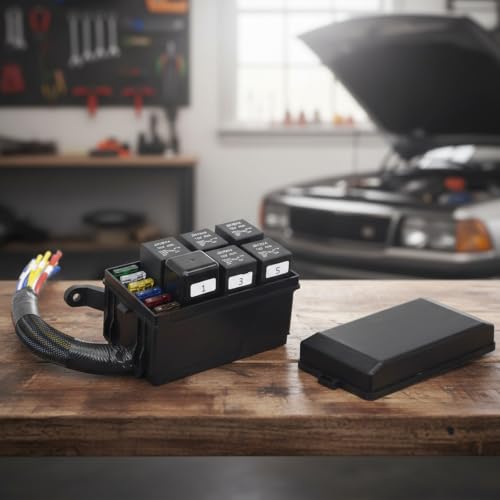 6-Way 12V Car & Relay Box with Pre-Wired 40A 4-Pin Relays - Product Imagery
