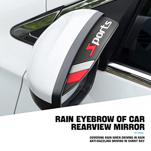 Blilo 2PCS Rear View Mirror Rain Eyebrows, Waterproof PVC Auto - Product Imagery