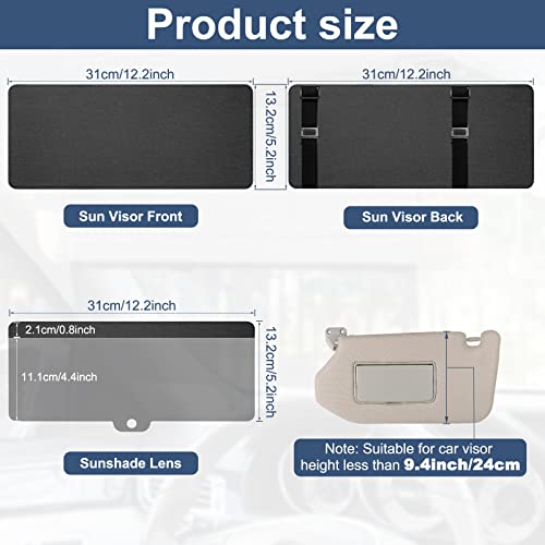 NAZZO Sun Visor Extender for Car, Sun Blocker with PC Sunshade - Product Imagery