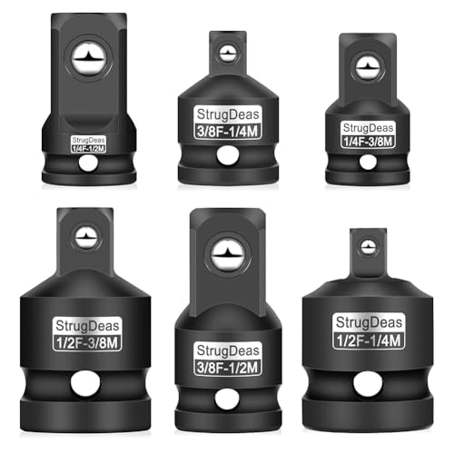 StrugDeas 6 Piece Impact Socket Adapter and Reducer Set - Product Imagery