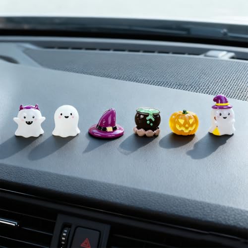 6PCS Halloween Car Dashboard Decorations, Luminous Cute Ghost - Product Imagery