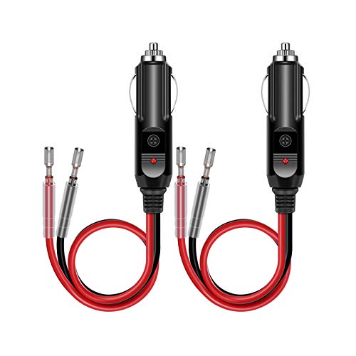 YONHAN Cigarette Lighter Male Plug 12V Fused Replacement 2 Pack - Product Imagery