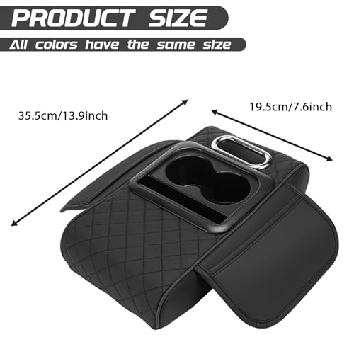 Car Armrest Cushion, 5 in 1 Center Console Cover with 2 Cup - Product Imagery