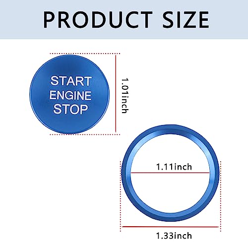 Car Push Start Button Cover Compatible with Audi,Cool Aluminum - Product Imagery