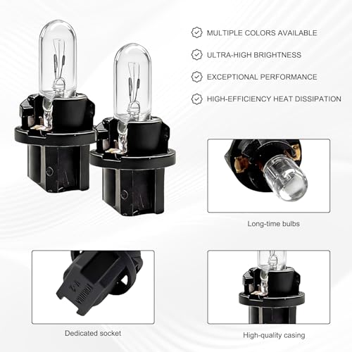 20 PCS T5 17 57 86 Halogen Instrument Cluster Bulbs Kits, 12V - Product Imagery
