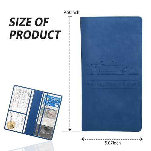 Car Registration and Insurance Holder,PU Leather Car Glove Box - Product Imagery