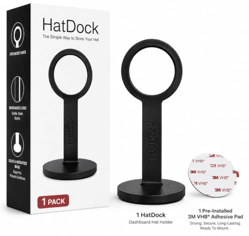 HatDock™ Dashboard Hat Holder for Trucks & Cars (1-Pack) – - Product Imagery