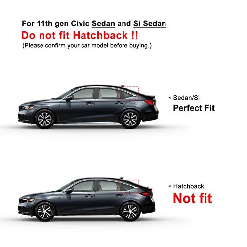 CKE for Honda Civic Sedan 2022-2026 Window Louvers -Glossy Black - Product Imagery