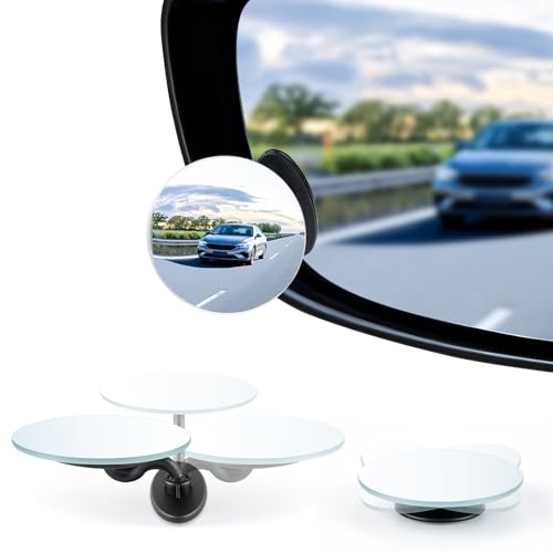 LivTee Blind Spot Mirrors, 2" Round HD Glass Frameless 360° - Product Imagery