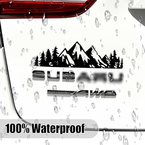 SINGARO Vinyl Snow Mountain Tree Decal Sticker, Trunk Logo Decal - Product Imagery