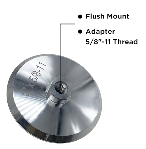 Aluminum Backer Pad, 5 Inch Hook and Loop Backing Pad, 5/8”-11 - Product Imagery
