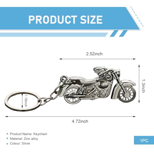 Motorcycle Key Chain, Metal Vintage Motorcycle Key Ring, Funny - Product Imagery
