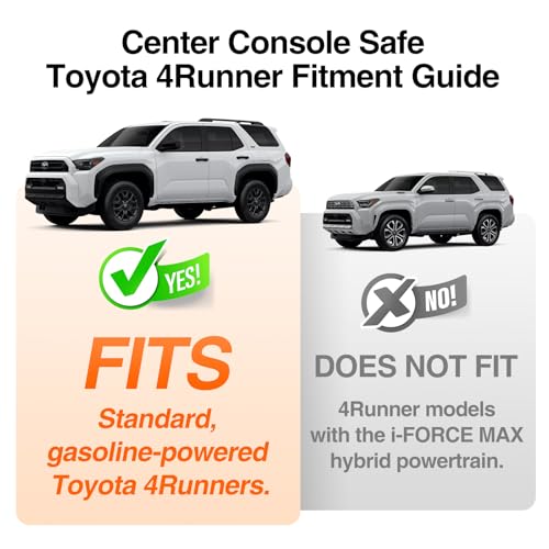 Center Console Safe Vault for Toyota 4Runner 2025 2026 (Black) - Product Imagery