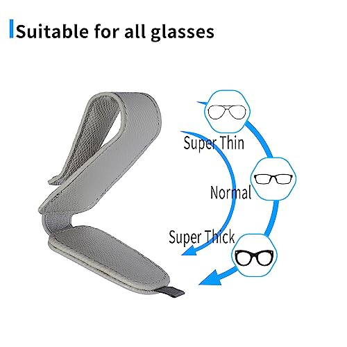Yuoyar 2 Packs Magnetic Sunglass Holder for Car Visor (Grey) - Product Imagery