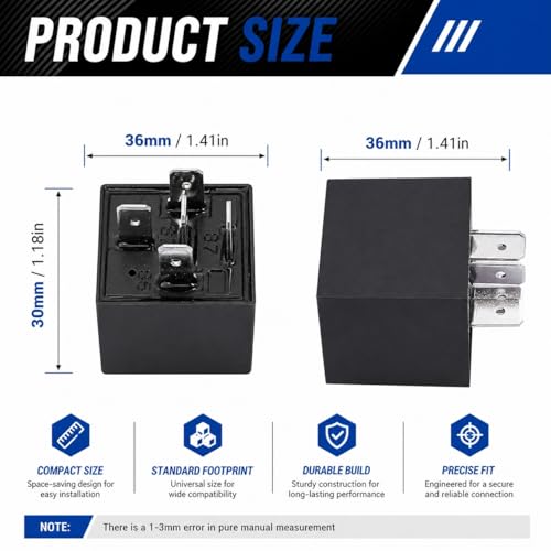Pack 12V 5 Pin Relay 30/40 Amp SPDT Automotive Switch - Product Imagery