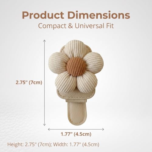 Floral Sunglasses Holder for Car Visor, Leather Eyeglass Ticket - Product Imagery