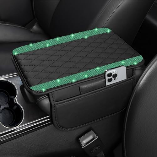 NBTEPEM Bling Car Center Console Cover, Leather Car Arm Rest - Product Imagery