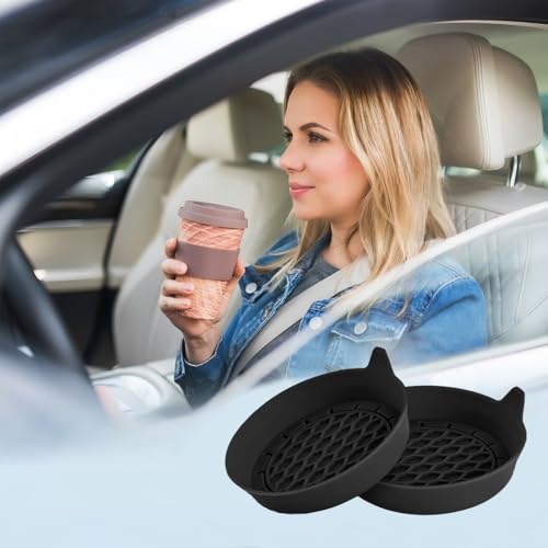 Zpana 4PCS 3.15 Inch Car Cup Holder Coasters Silicone Non-Slip - Product Imagery