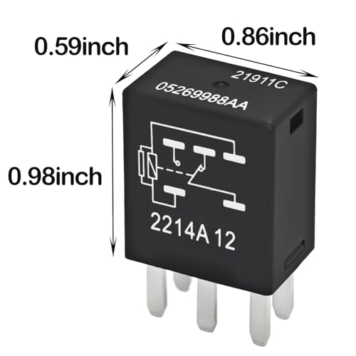 Relay 05269988AA 21911C (Pack of 6), 5 Pins 12V 10A Automotive - Product Imagery