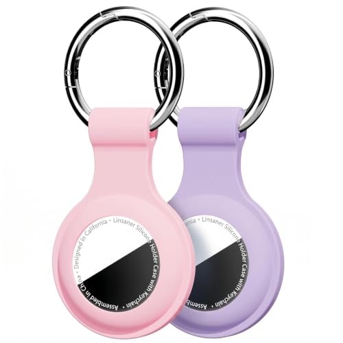 Linsaner 2 Pack Silicone Case for AirTag 2nd & 1st Gen, - Product Imagery