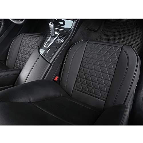 Black Panther 1 Pair Front Seat Covers Luxury Faux Leather - Product Imagery