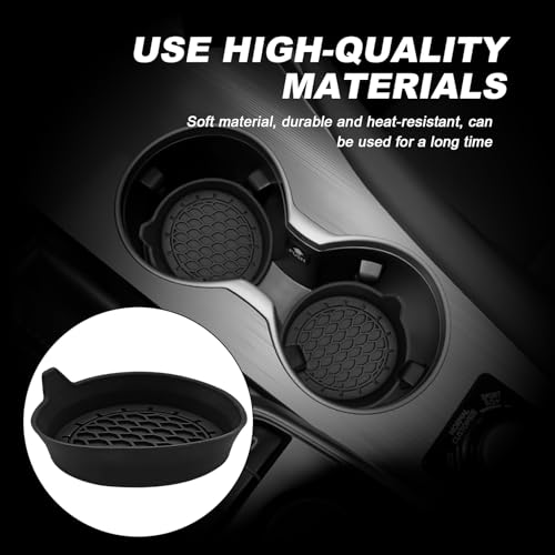 4-Pack Universal Cup Holder Coasters, Black Silicone Inserts - - Product Imagery
