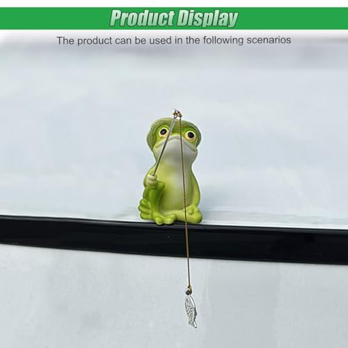 Frog Car Dashboard Decorations, Cute Resin Frog Car Dash Center - Product Imagery