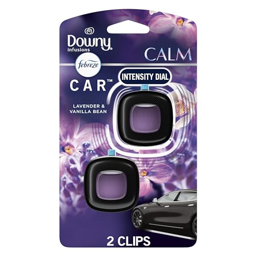 Febreze Car Vent Clip, Downy Calm Scent, 2 Count, 0.13 oz Total - Product Imagery