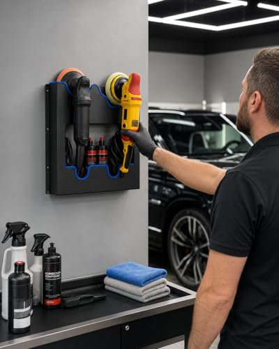 Polisher Wall Holder Station holds 2 to 4 Buffer Car Polishing - Product Imagery