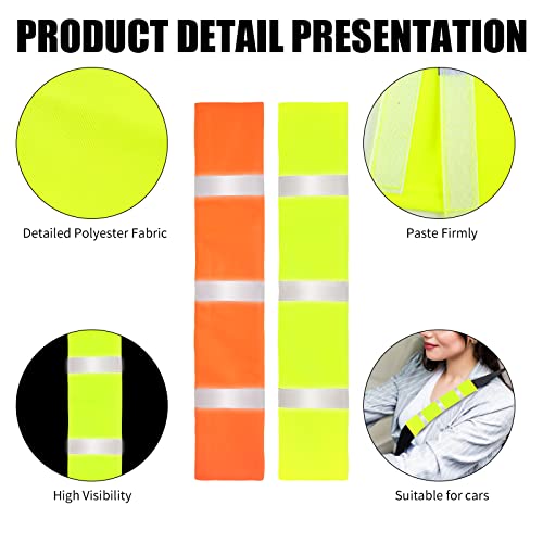 4 Packs Orange Seat Belt Cover High Visibility Safety Seat Belt - Product Imagery
