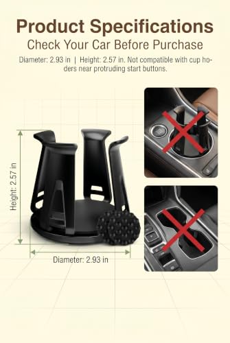 2 PCS Car Cup Holder Insert, Self-Adhesive Car Cup Holder - Product Imagery