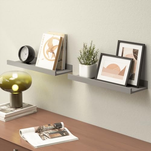 Boswillon Floating Shelves Set of 2, Small Wall Shelf with Lip, - Product Imagery