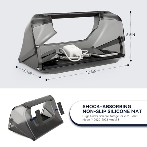 Hideable Under Screen Storage Organizer for Tesla Model Y & 3 - Product Imagery