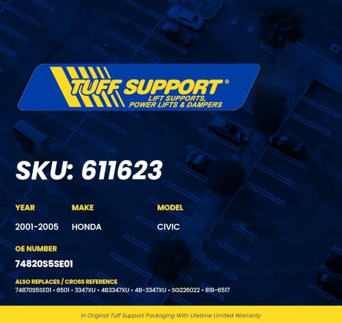 Tuff Support 2-Piece Rear Hatch Lift Supports Compatible with: - Product Imagery