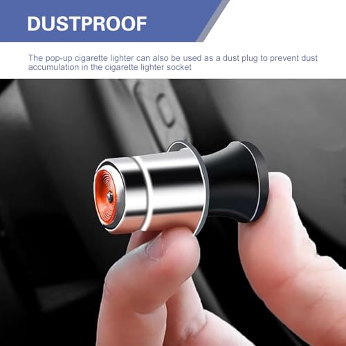 2 PCS Car Cigarette Lighters, 12 V Pop-out Stainless Steel - Product Imagery