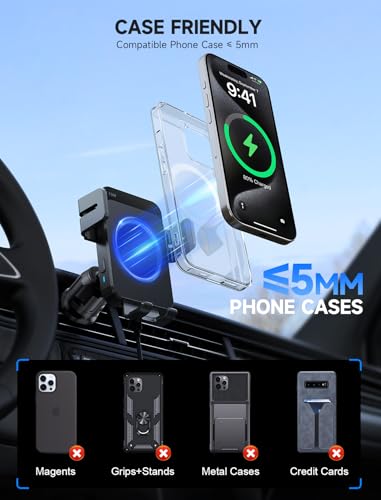 Wireless Car Charger 15W Auto Clamping Phone Holder Dash - Product Imagery