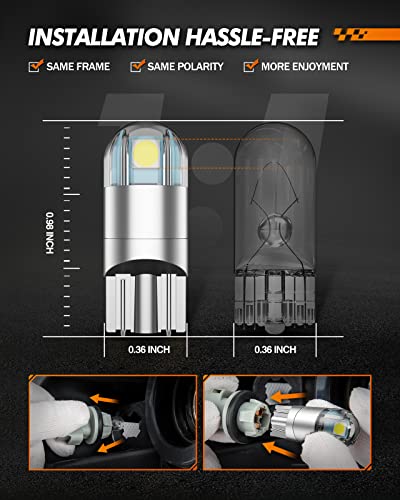 SEALIGHT 194 LED Bulb 6000K White, License Plate Light, Dome - Product Imagery