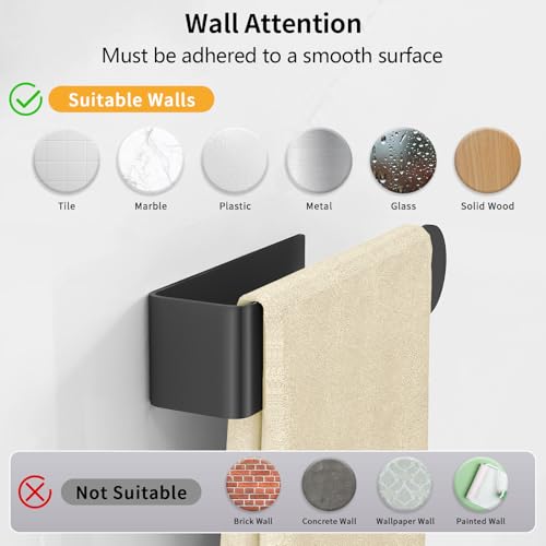 Bethom Hand Towel Holder, 8 Inch Self Adhesive Towel Racks - Product Imagery