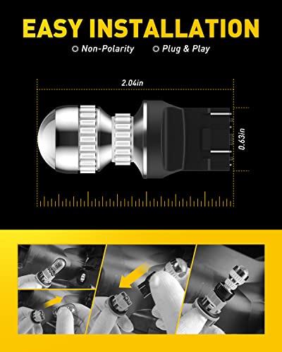 AUXITO Upgraded 7440 7443 LED Bulb Red for Tail Lights Brake - Product Imagery