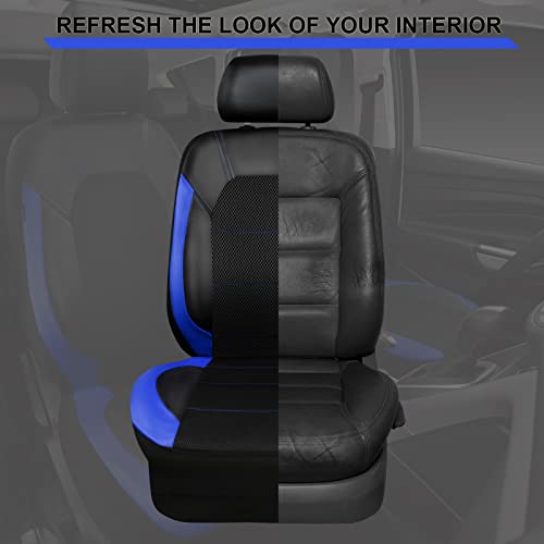 CAR PASS Leather Car Seat Covers Front Seats Only, with Air Mesh - Product Imagery