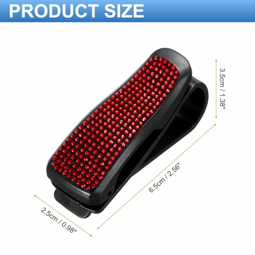 HARFINGTON 1 Pcs Bling Rhinestone Car Sunglass Holder, Car - Product Imagery