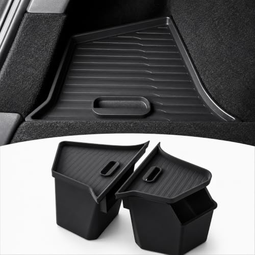 PUOENI Rear Trunk Storage Bins with Lids for 2025–2026 Tesla - Product Imagery