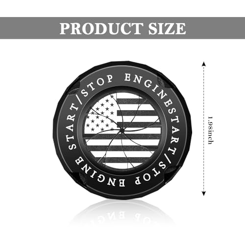 Stylish Car Push Start Button Cover,Spin Type Zinc Alloy Push to - Product Imagery