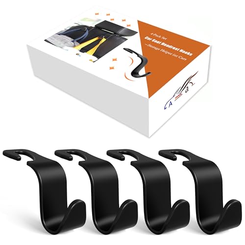 4-Pack Car Headrest Hooks Holds 55lbs Seat Storage Organizer for - Product Imagery
