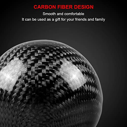RYANSTAR Carbon Fiber Shift Knob with 3 Adapters Round Ball Black - Product Imagery
